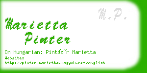 marietta pinter business card